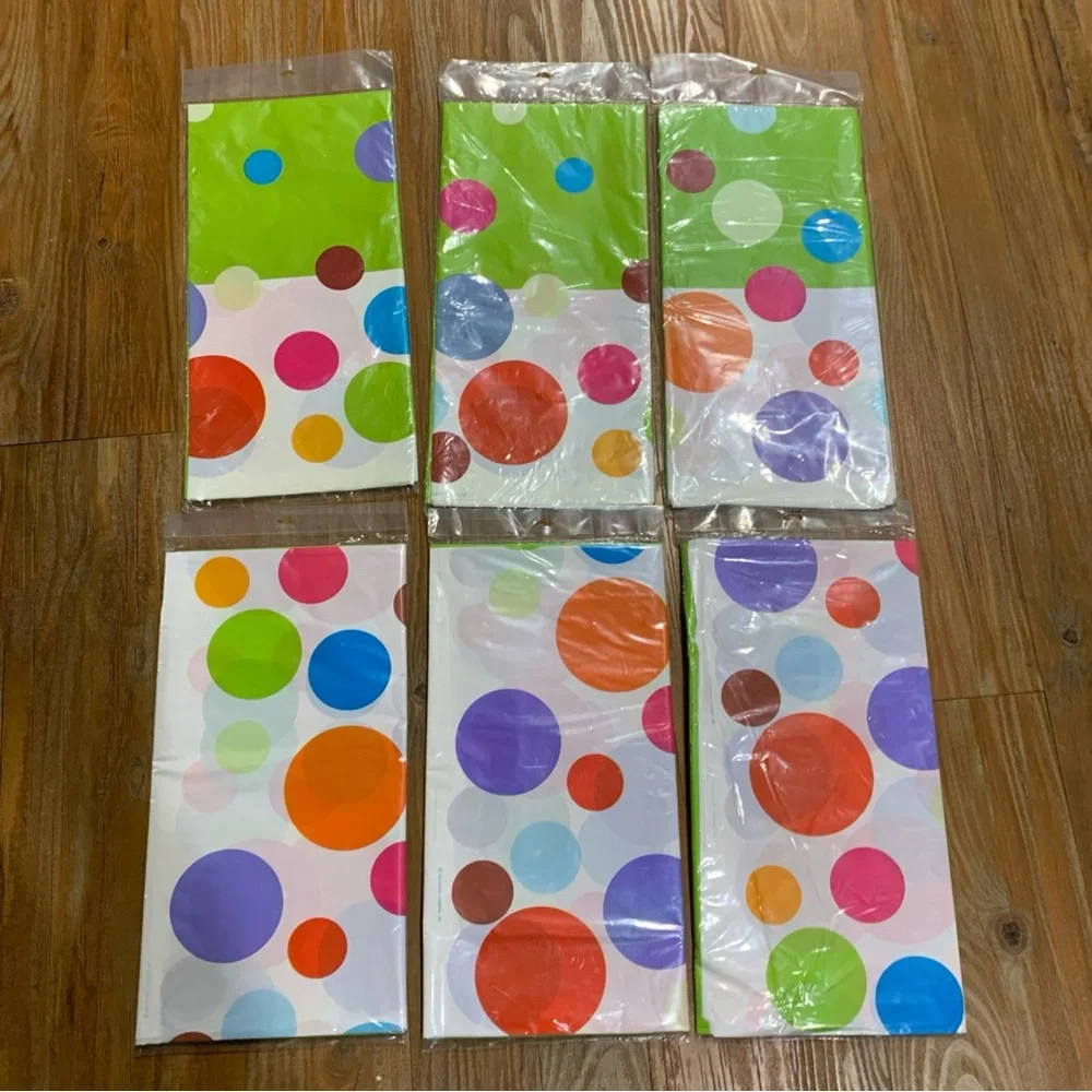 Eat Drink & Party Decoration Plastic Tablecover lot of 6 new vintage